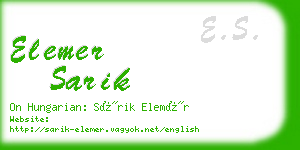 elemer sarik business card